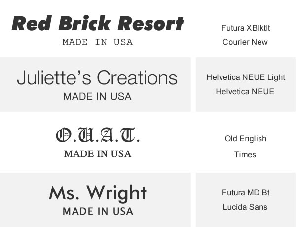 custom clothing labels fonts