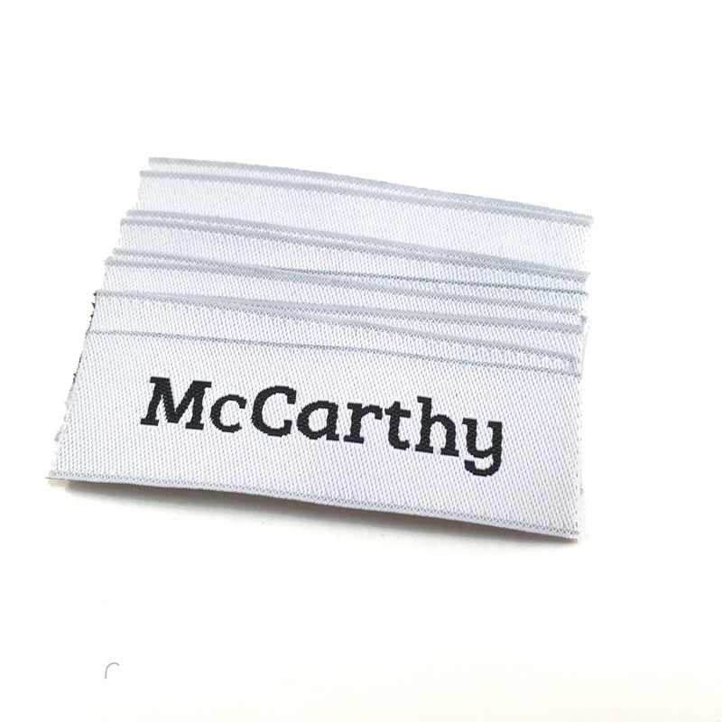 text only woven labels