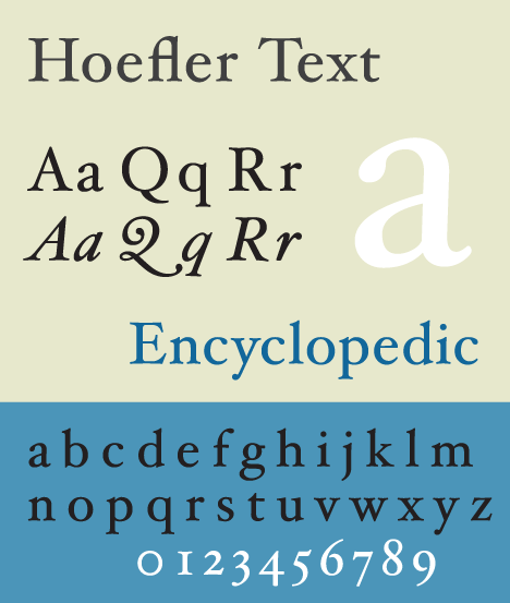 Hoefler Text Serif Font Sample