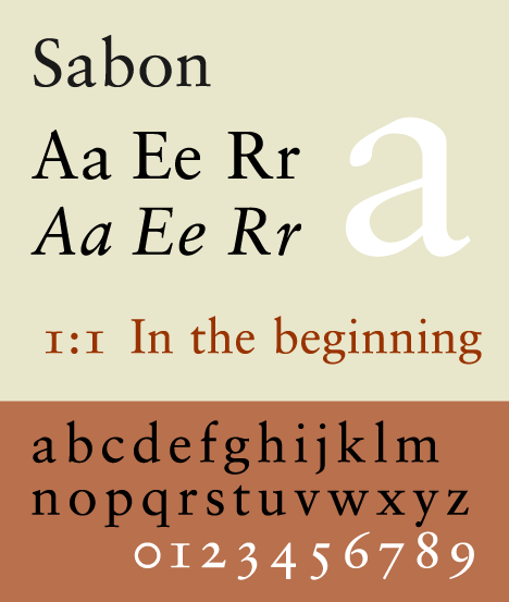Sabon Serif Font Sample