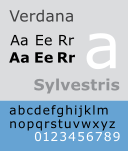 Verdana. Best font for labels