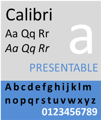 Calibri Sans Serif Font Sample 