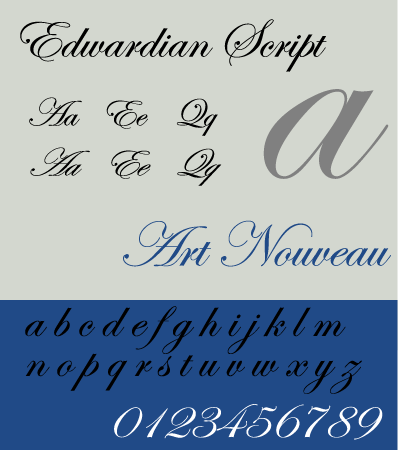Script font for labels