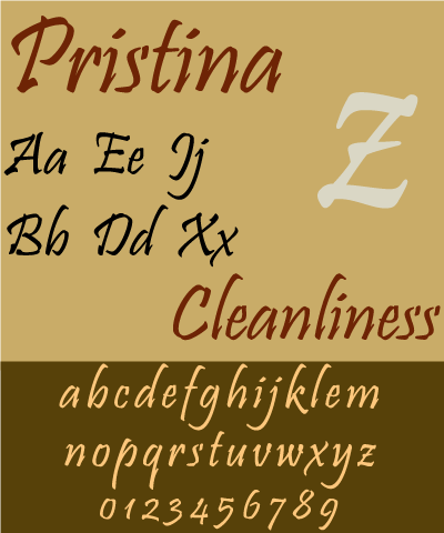 Prístina Script Font Sample