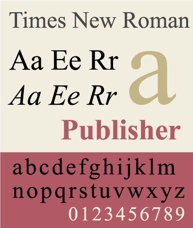 Times New Roman Serif Font Sample 